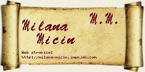 Milana Mićin vizit kartica